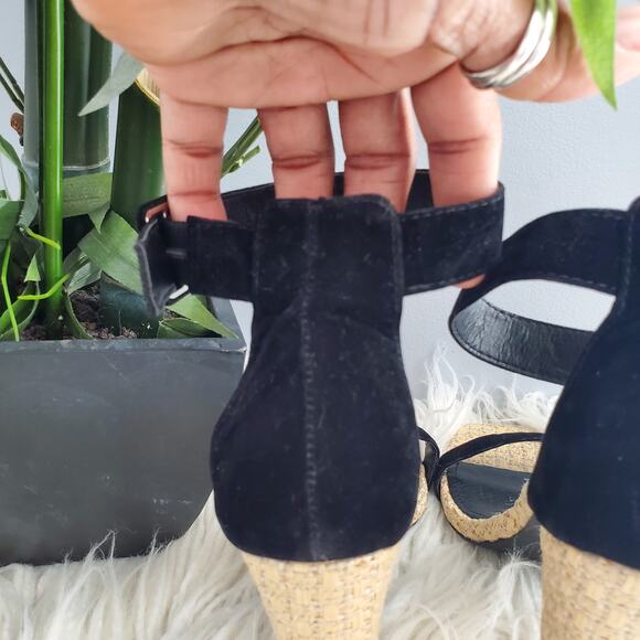 Shoe Republic LA Black Chunky Heel Open Toe Strappy Sandals Size 7.5 - Picture 6 of 10